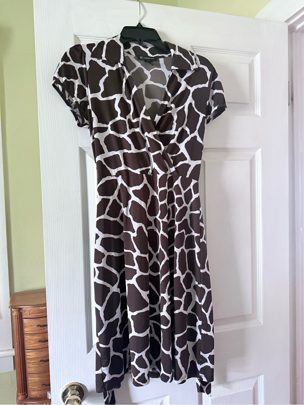 INC International Concepts Brown and White Giraffe-Print  Midi Dress